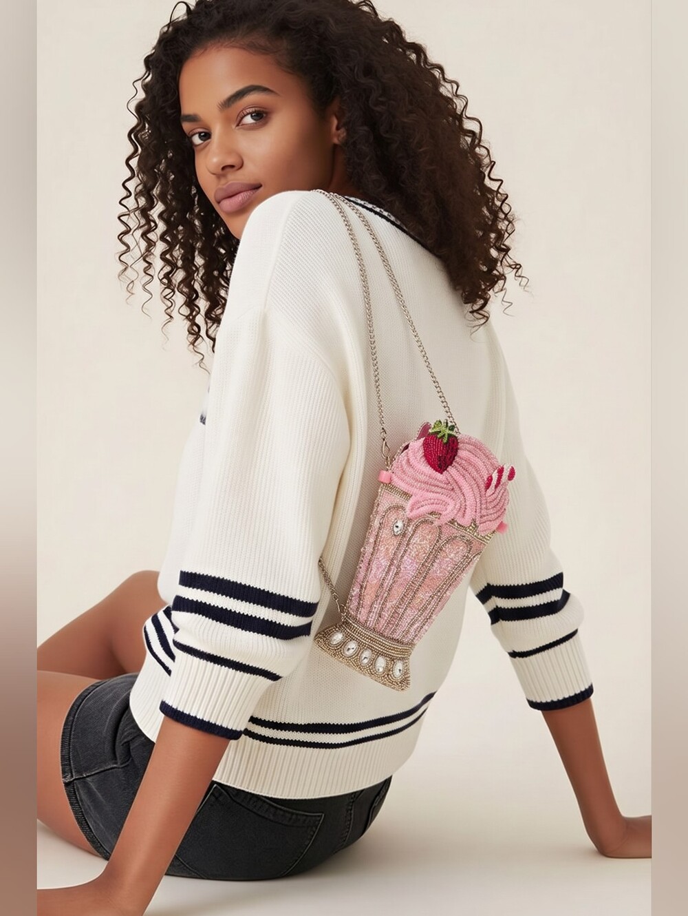 Shake It Up" Strawberry Milkshake Crossbody Handbag Came Out In The Year 2020 - Picture 14 of 16